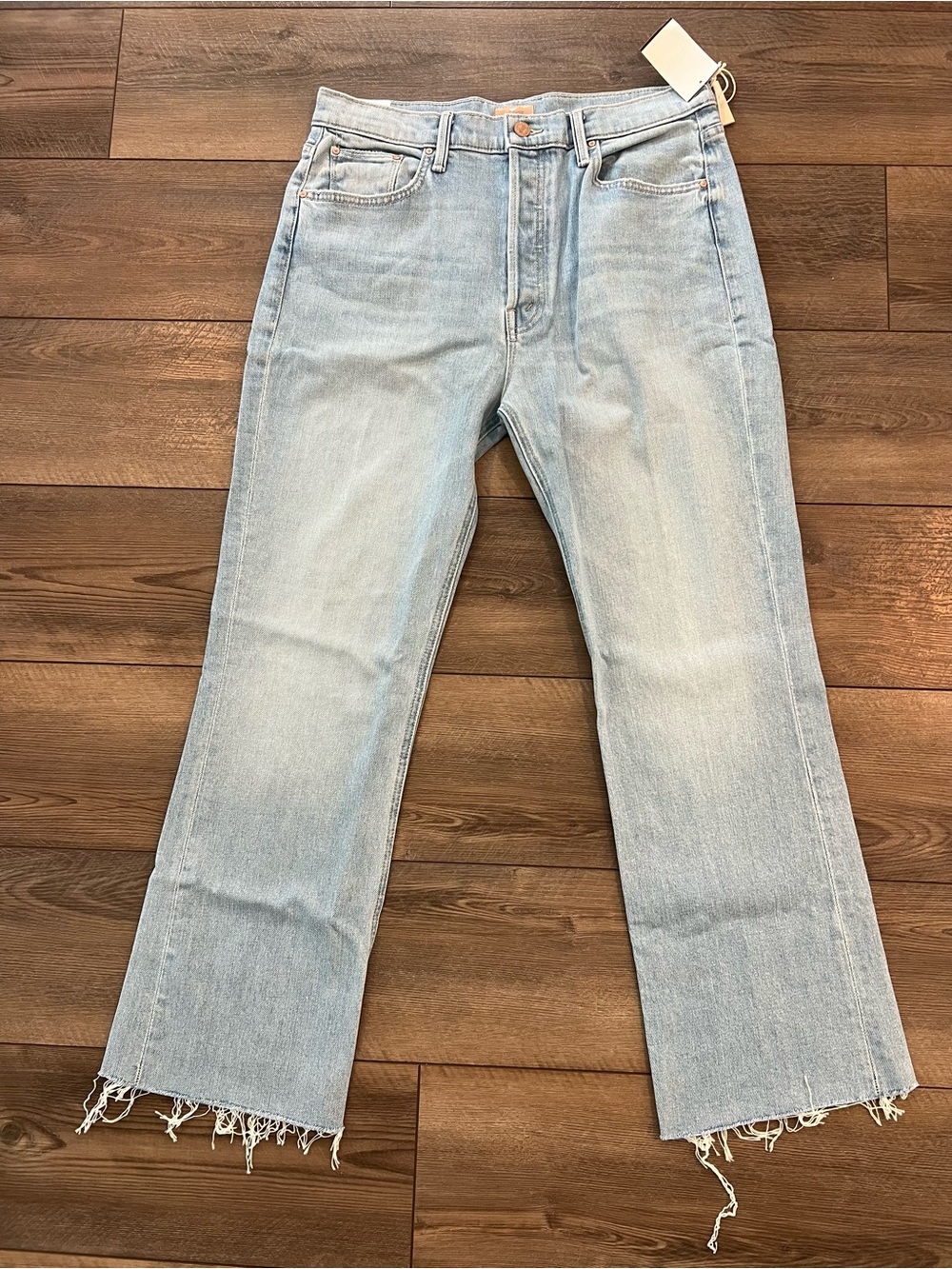 MOTHER The Tripper Flood Fray Jeans in Cool As A Cat Sz 32